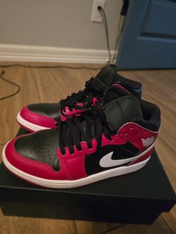 Air Jordan's Mid 1 Black/white Gym Red