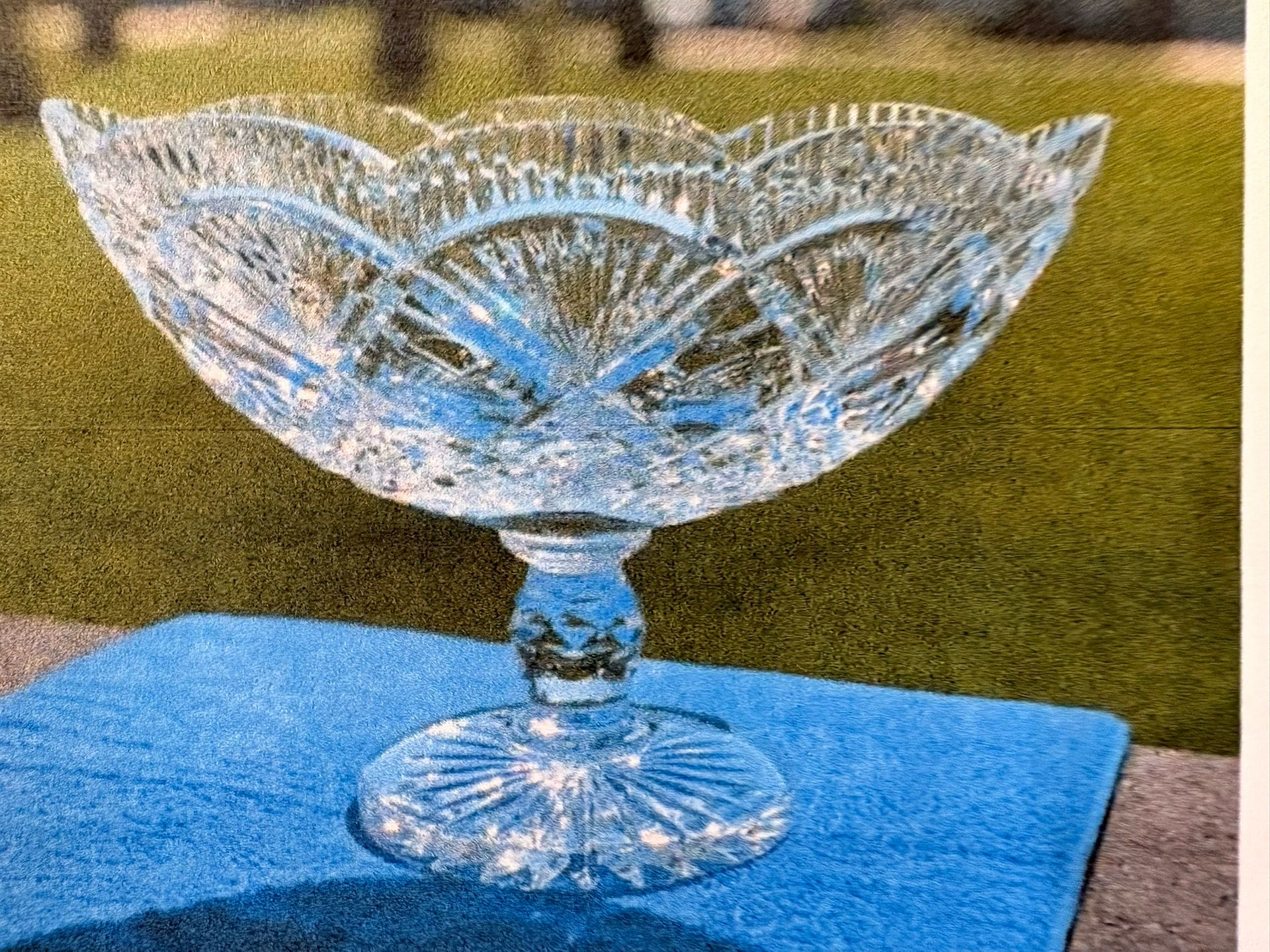 Waterford Crystal Oblong Footed Boat Bowl On Pedestal