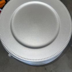 30 silver Plastic Charger Plate