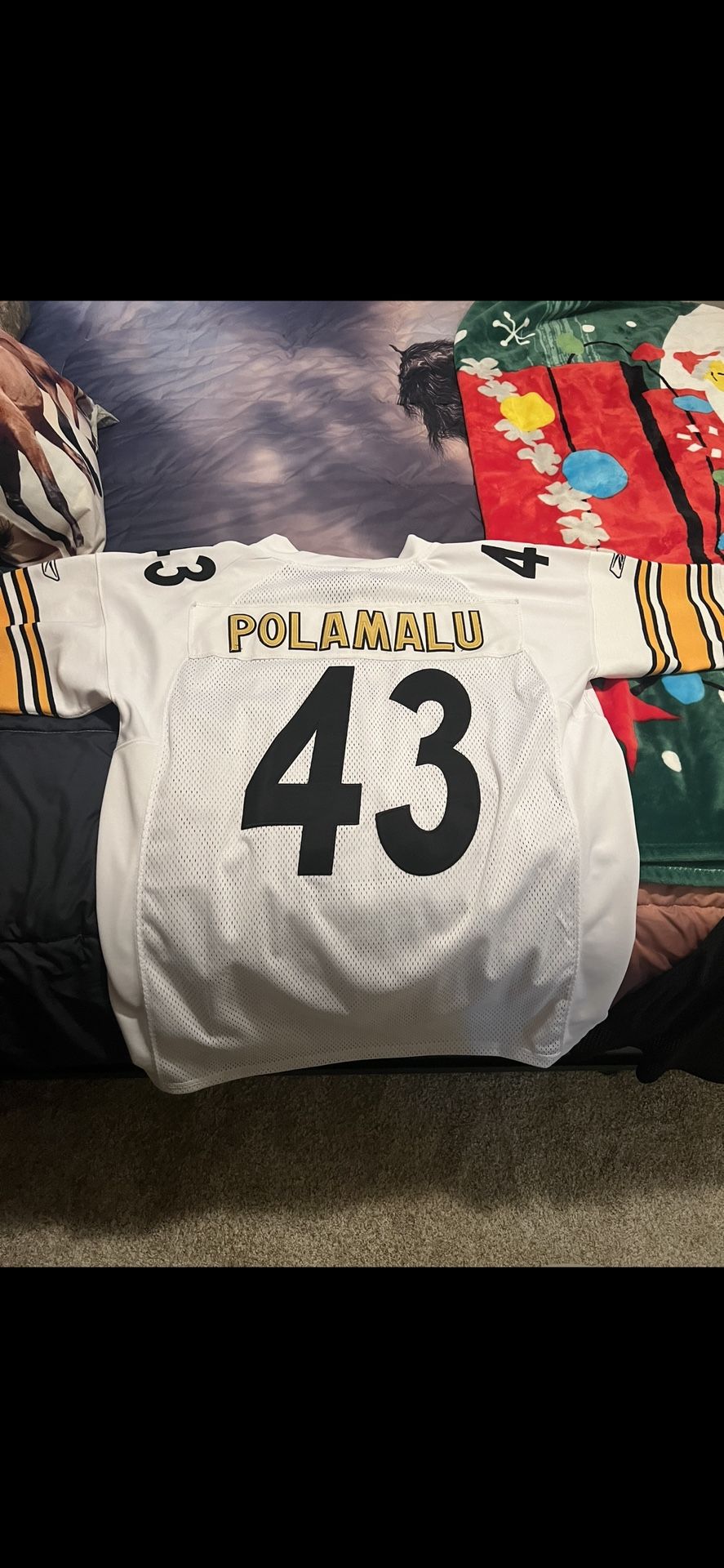 Steelers Reebok Troy Polamalu Super Bowl 43 Replica Jersey