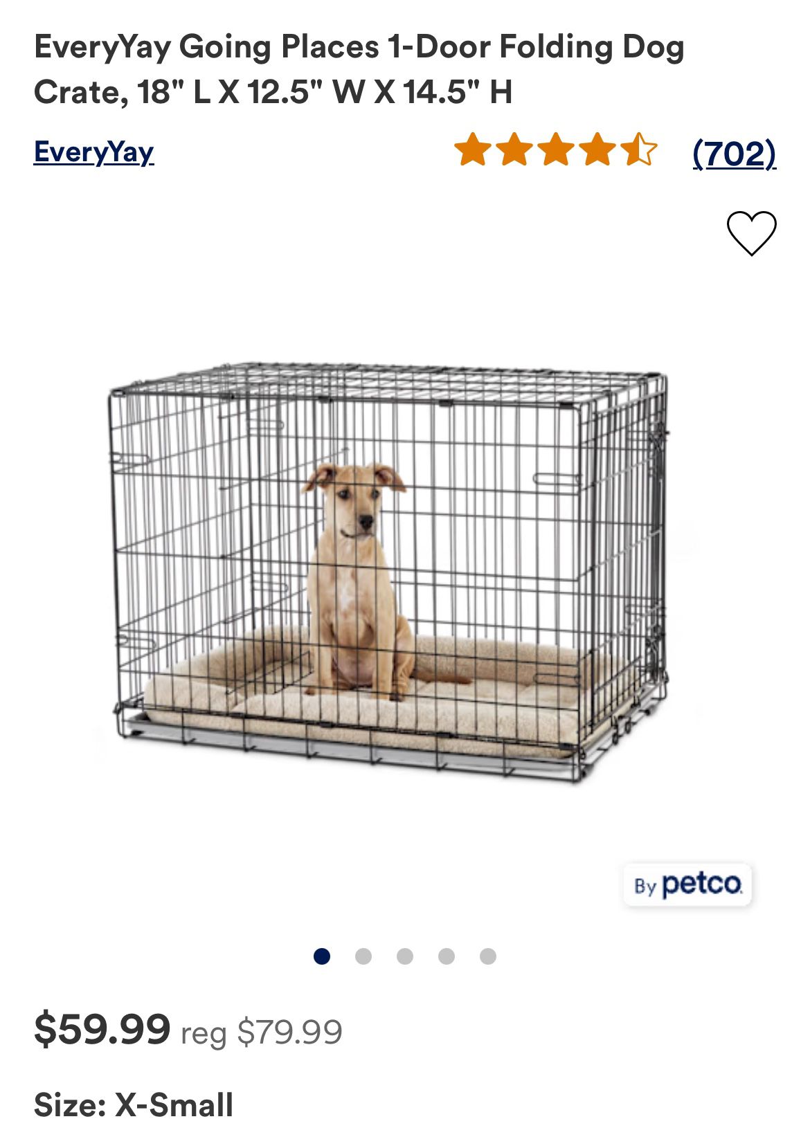 Small Metal Dog Crate $20