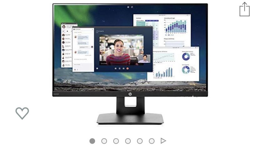 24” HP flat screen computer monitor