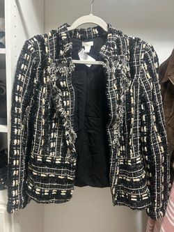 Chico's Tweed Open-Front Jacket
