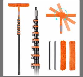 Msnaile Carbon Fiber Telescopic Window Cleaning Squeegee (4.7-30FT)