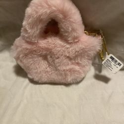 Mini Pink Fuzzy Hand Bag