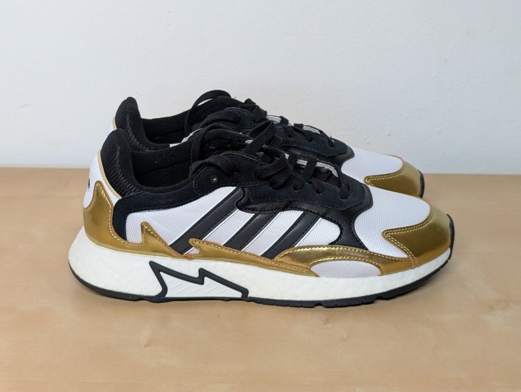 Adidas Tresc Run Boost Metallic Gold Black White Sneakers EG5661 Men's Size 9.5