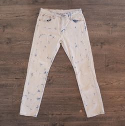 Big E Levi’s Lot 502 Jeans Mens 30x32 Premium Bleach White Wash Straight Leg