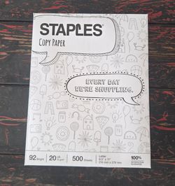 Copy Paper 8.5" x 11" – 500 Sheets – 20 lb – 92 Bright – 5 Reams