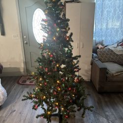 6ft Christmas Tree Pre Light Multi Colored