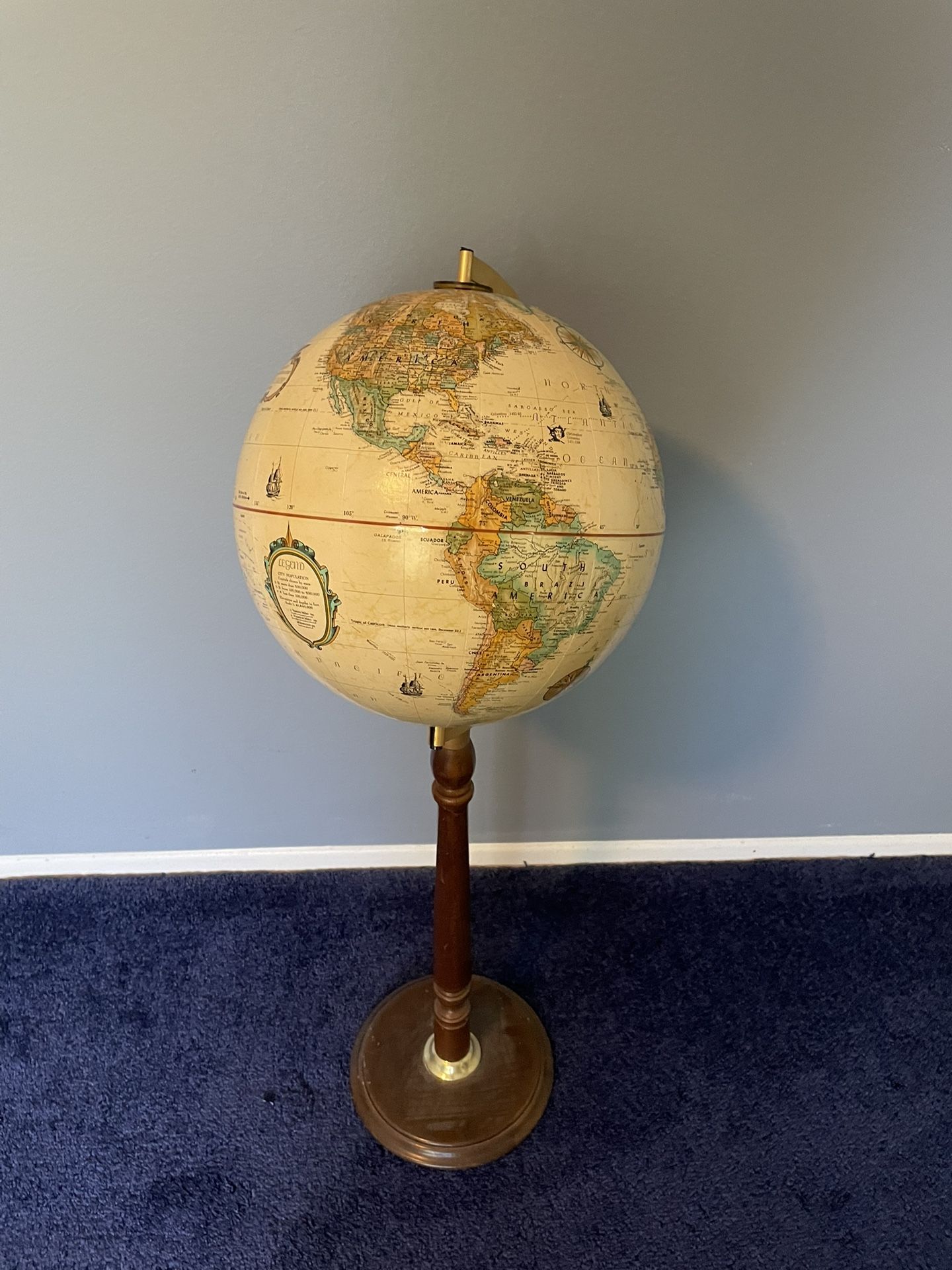 Vintage Standing Globe