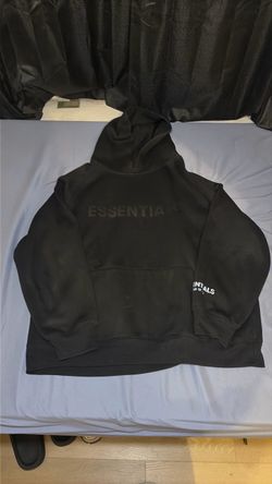 Essentials Fear Of God Hoodie Black Mens Large
