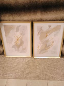 Set of 2 Abstract Framed Art Prints