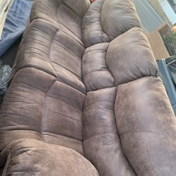 2 Piece Brown Reclining Sofa Set