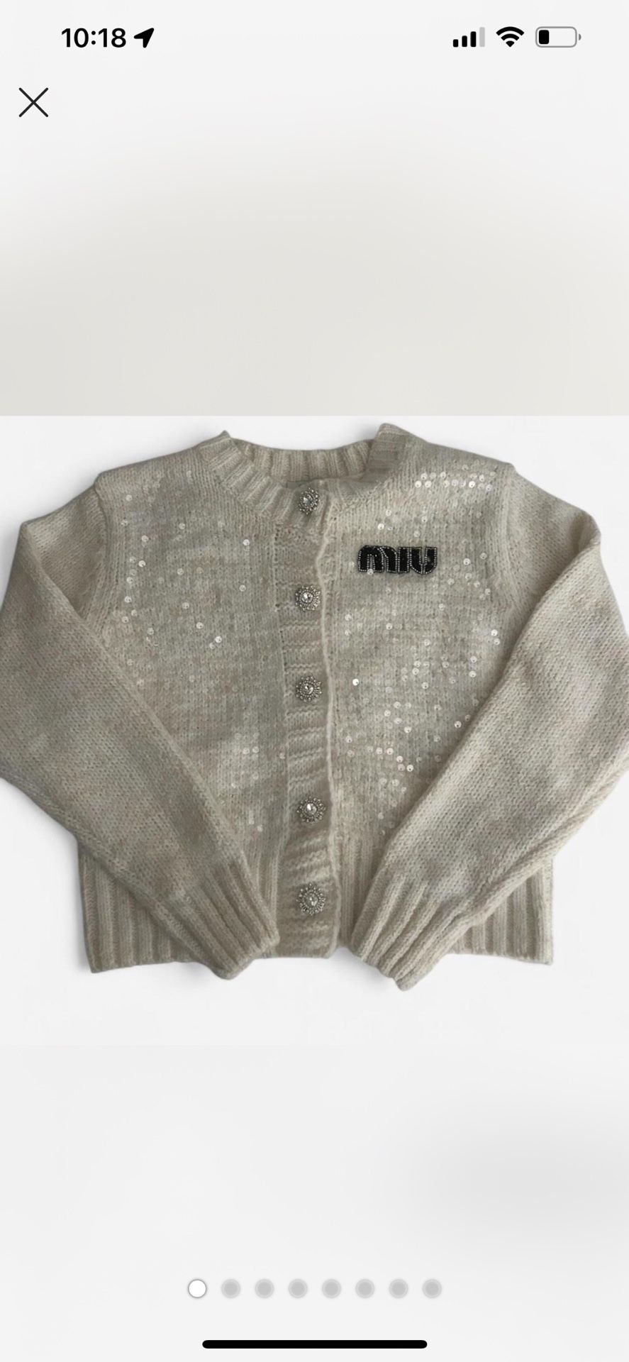Miu Miu sequin embellished cardigan, 100% wool