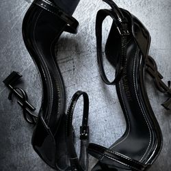 YSL Saint Laurent Opyum 110 Black  Patent Leather Pumps Heels