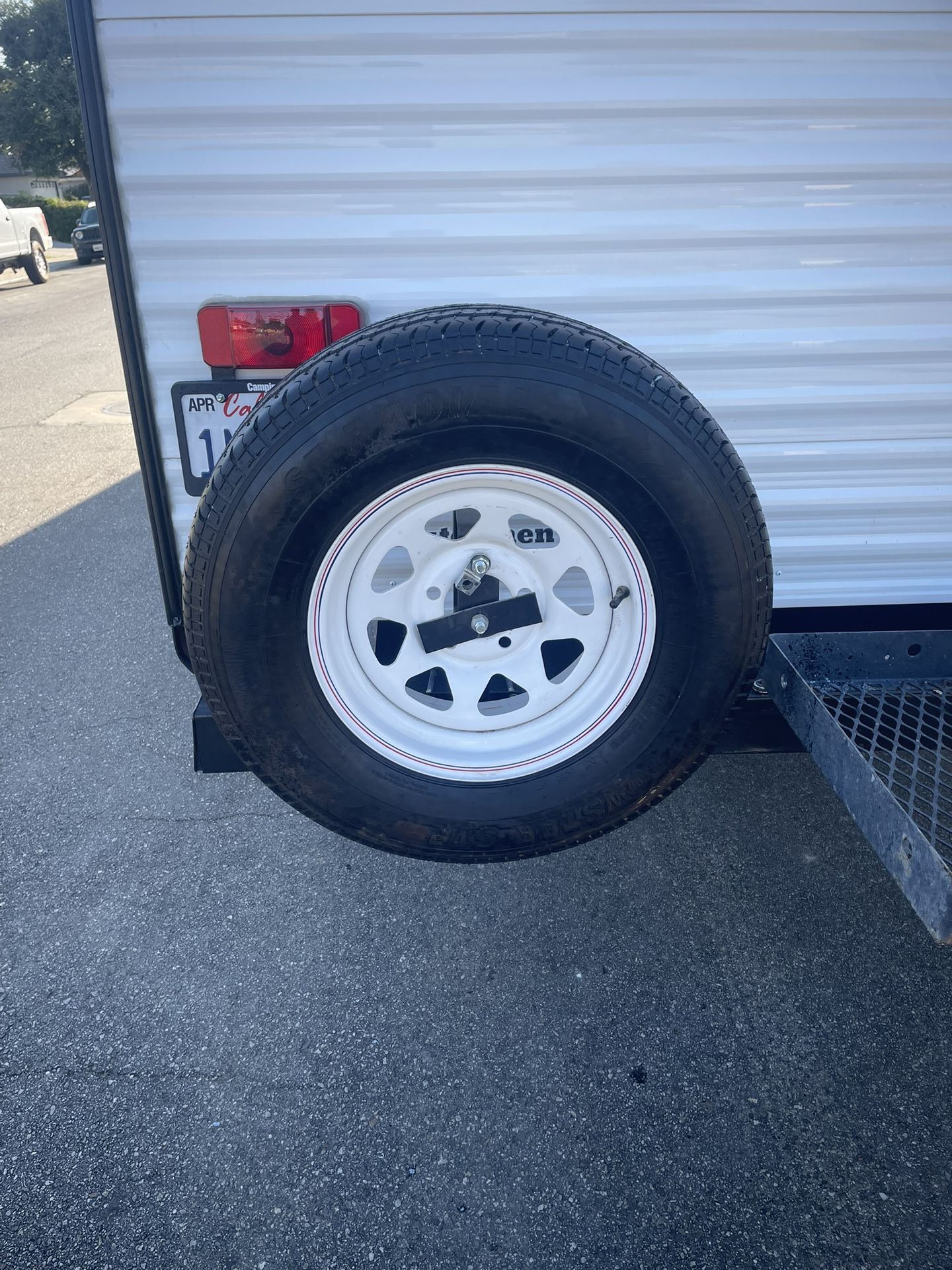 Rv Spare Tire Rack With Tire and Lock