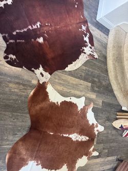 3 Large Faux cow Hyde Rugs