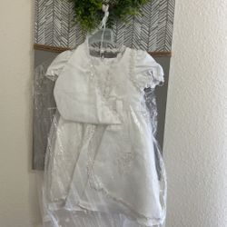 3 Pieces Baby Girl Baptism Dress 