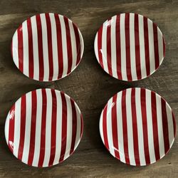 Red & White Stripes Plates
