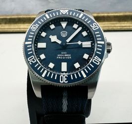 Watchdives EXD 38mm Blue Dial VH31 Sweeping Seconds Quartz