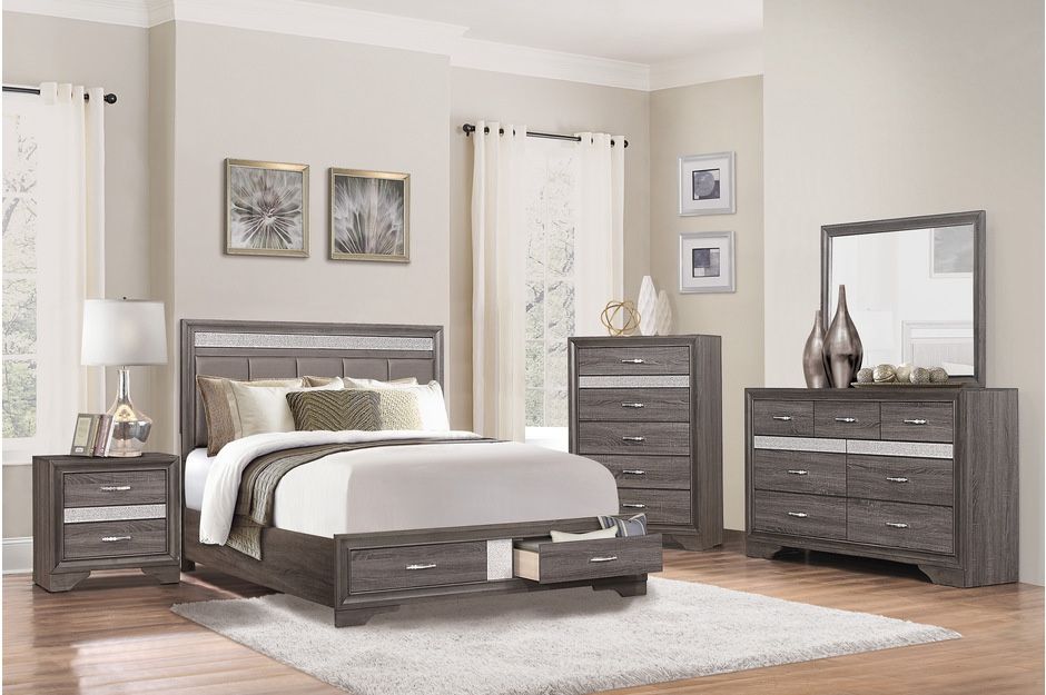 All New Queen Storage Bed , Dresser, Mirror And Nightstand All With Hidden Drawers Just $899