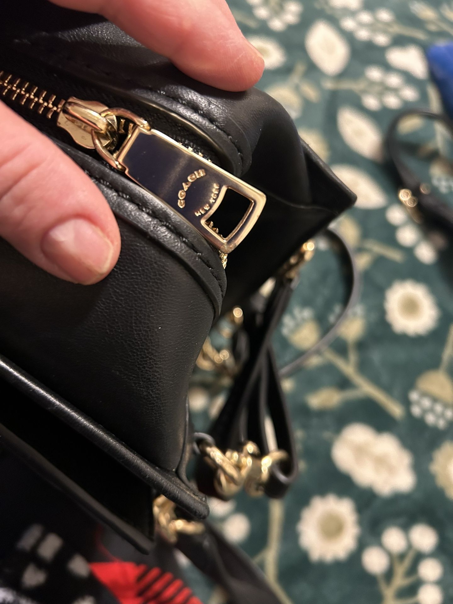 Genuine Coach Leather Studded Bag .