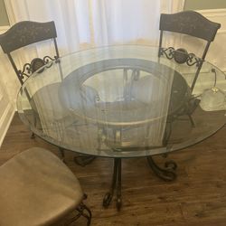 Glass Dining Room Table With Four Chairs