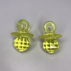 2 Pcs Acrylic Yellow Pacifier Baby shower Gender Reveal 1.5 Inches 