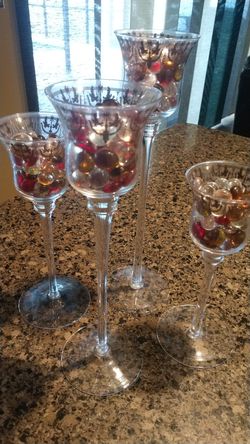 Set of four glass flutes