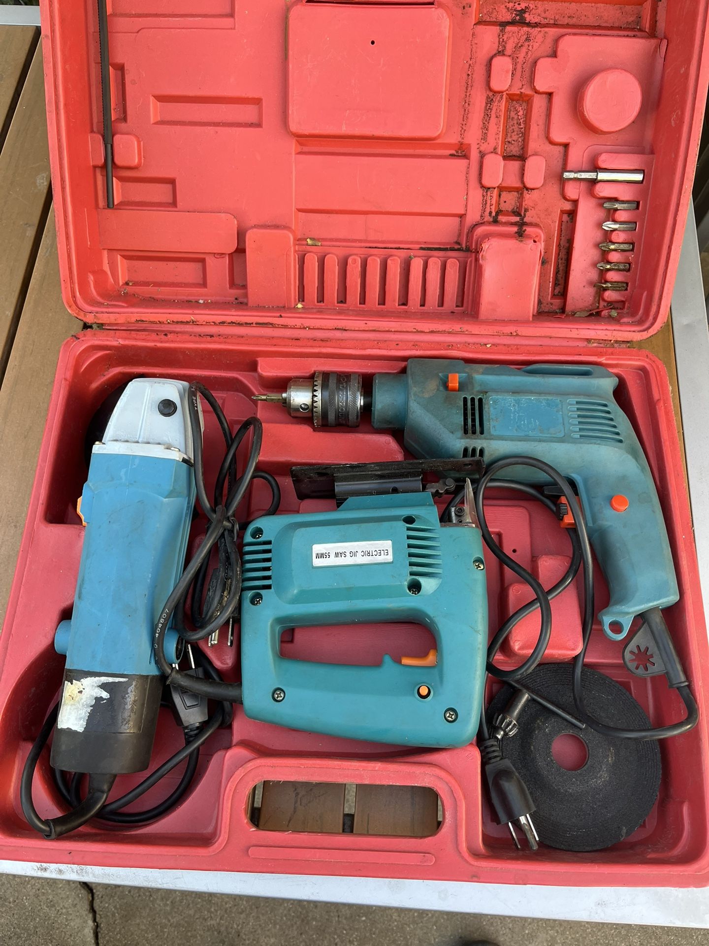 Power Tools- Jig Saw, Grinder, And Drill