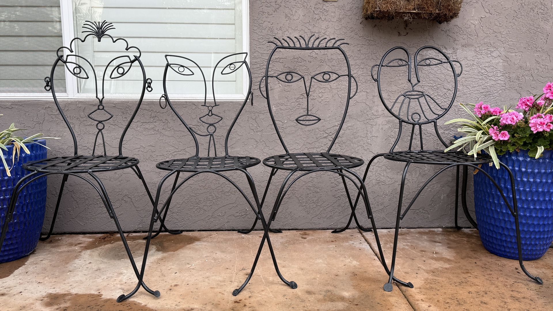John Risley Style Mid Century Modern Vintage Family of People Chairs