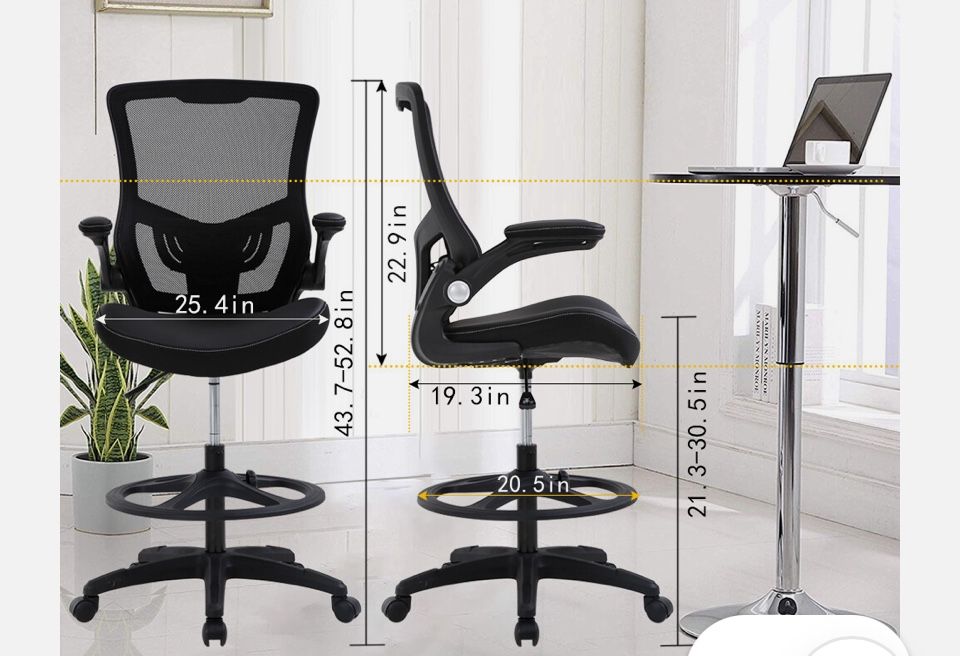 drafting chair w adjustable lumbar and foot rest