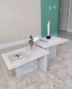 Solid marble coffee table