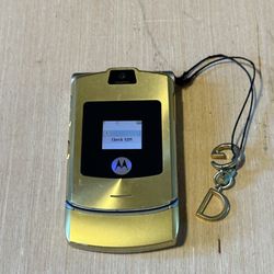 Motorola Razr V3i DOLCE“GABBNNA”Rare Gold Flip Phone UNTESTED w/Char Read Below!  