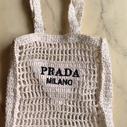 Lux Designer Crochet Raffia Straw Beach Bag Tote 