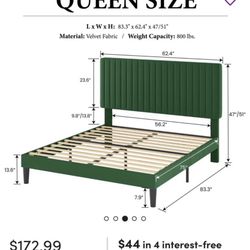 Jade Green Queen Bedfram 