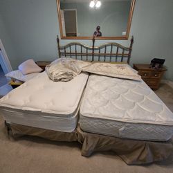 King Size Bed With Frame Headboard And Mattresses