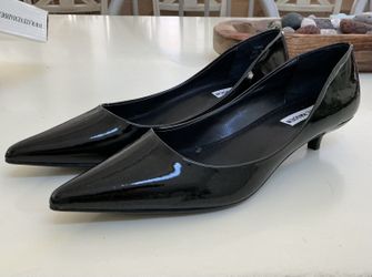Brand New Steve Madden Kitten Heel Sybel Black Patent Shoes Size 8.5