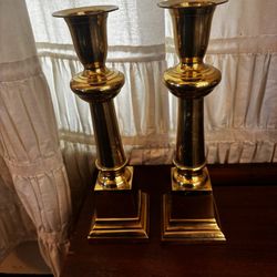 12” Brass candlesticks 