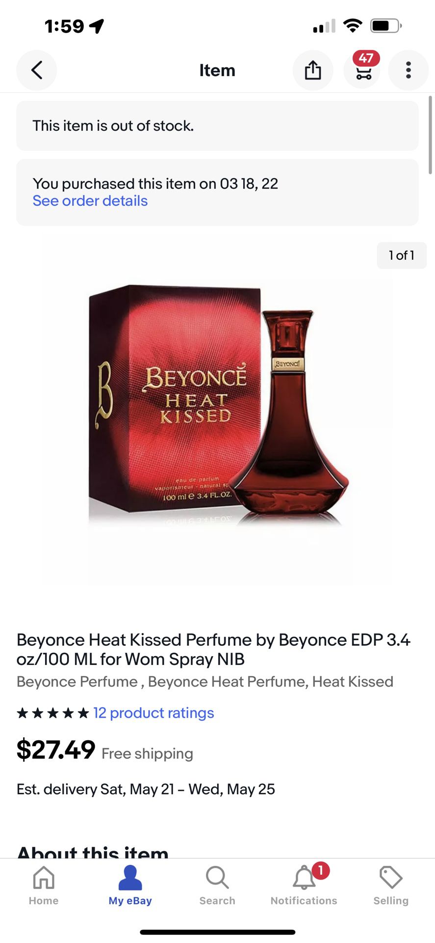 Beyoncé Heat Kissed Perfume- New