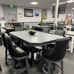 7PC Gray Dining Table Set