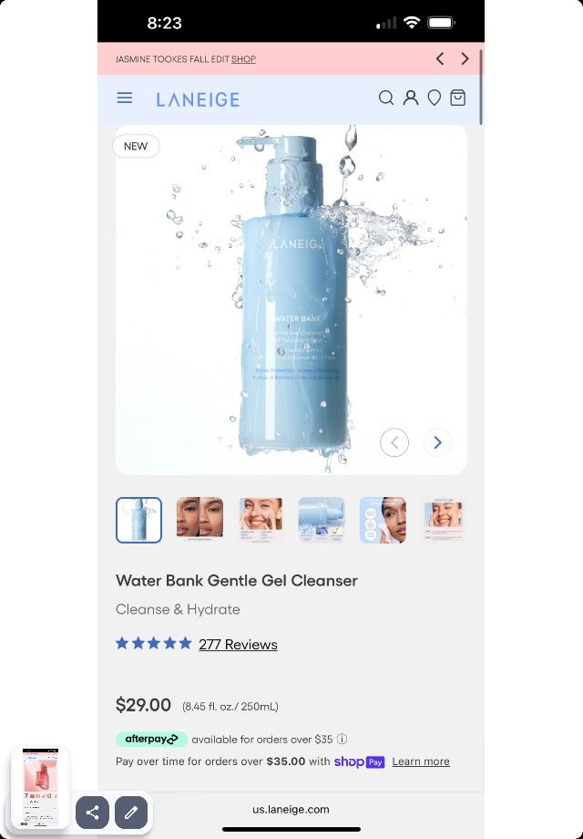 Laneige Water Bank Cleanser $15