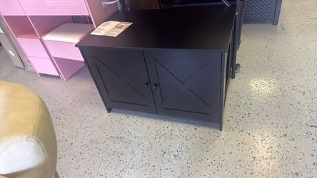 Cat house Black Two-Door Storage Cabinet
