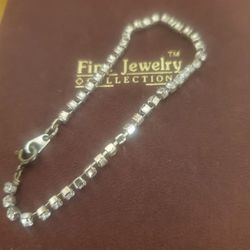 Pretty Silver Rhinestone Bracelet 