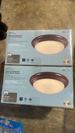 2 Brand New light fixtures 10 years energy efficient bulb, Bronze Finish, Excellent