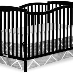 NEW Dream On Me Chelsea 5-In-1 Convertible Baby Crib In Black, JPMA Certified