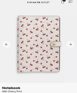Coach notebook in cherry print