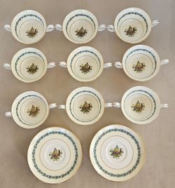 Wedgwood Appledore W3257 Soupbowl & Saucer Bone China England (9 Piece Set)