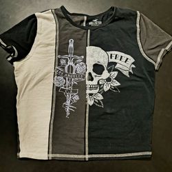 Hollister Graphic Patchwork Crop T-Shirt