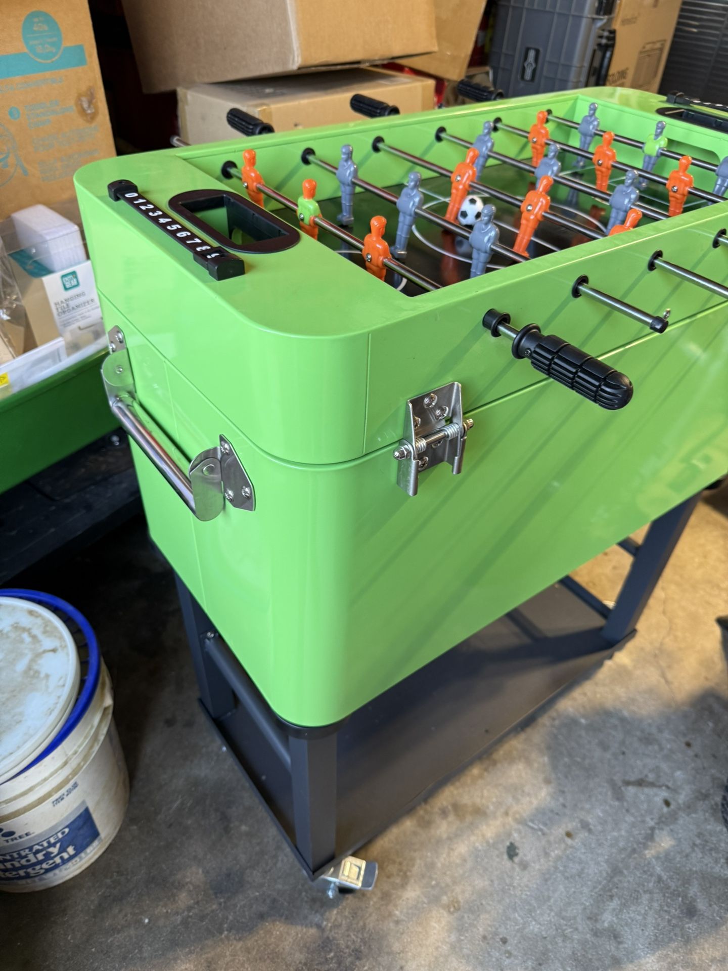 Foosball Cooler Ice Chest With Wheeled Stand